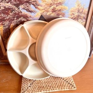 Vintage 1970s Tupperware Divided Charcuterie Tray With Lid
